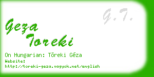 geza toreki business card