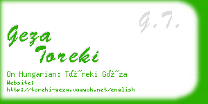 geza toreki business card